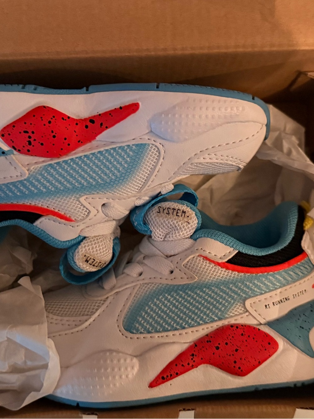 Puma Kids White, Light Blue & Red RS Running Sneakers toddler sneakers